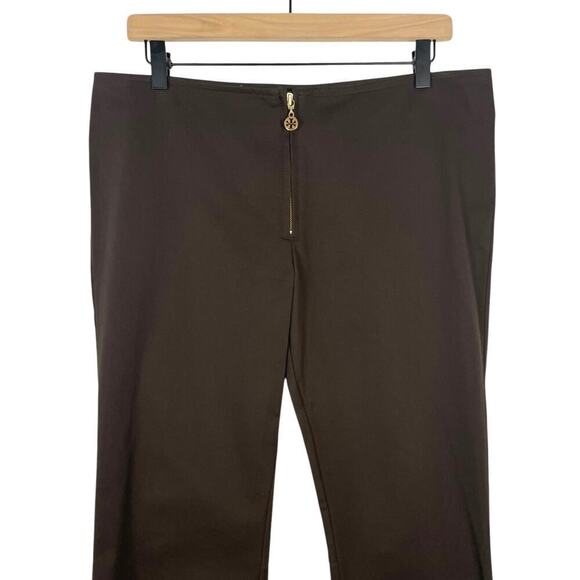 Tory Burch Stretch Twill Som Pant Capris Coconut Brown Size 12 Minimalist Casual - Picture 3 of 12